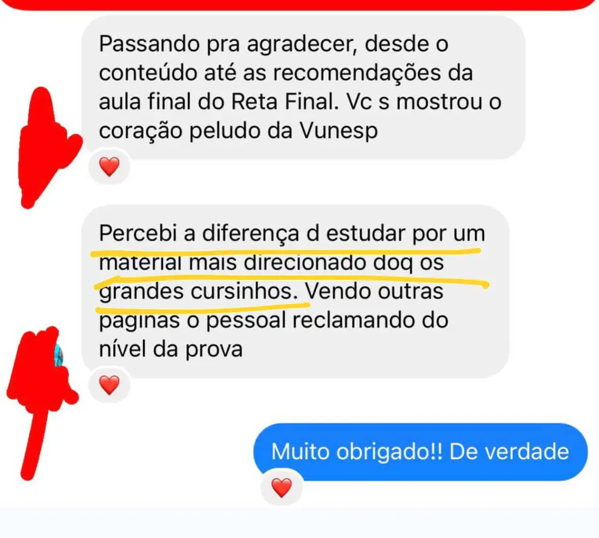 Depoimento: material mais direcionado que grandes cursinhos